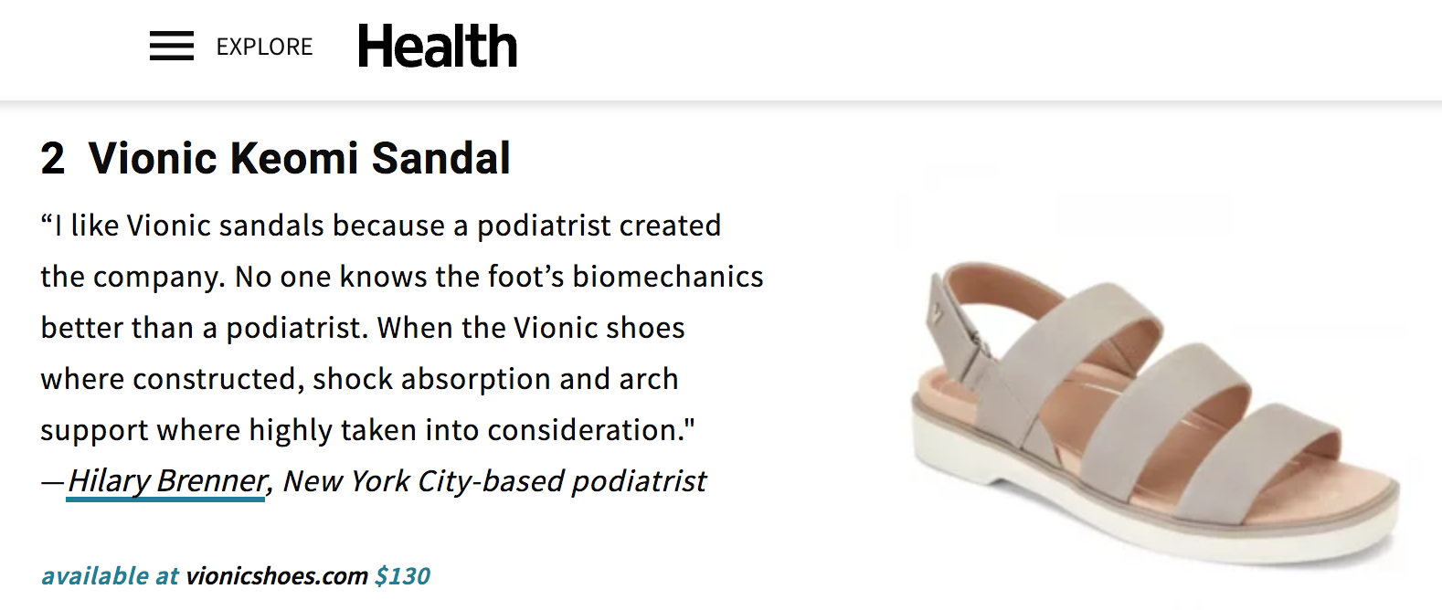 Our Keomi Sandal is listed as one of 